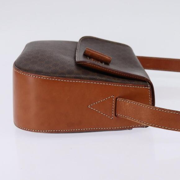 CELINE Macadam Canvas Shoulder Bag Pvc Leather Brown Gold - Picture 5 of 12